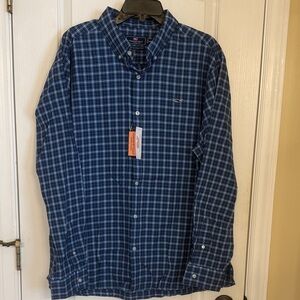 Vineyard Vines Men's Blue Checkered Shirt